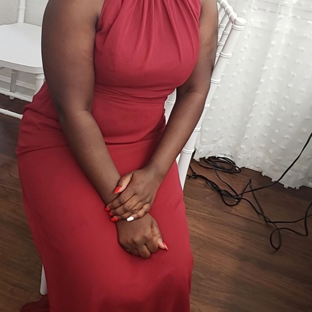 Lux Chiffon Burgundy Bridesmaid Dress